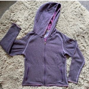 Kuhl Chianti purple fleece sweater jacket hood zip